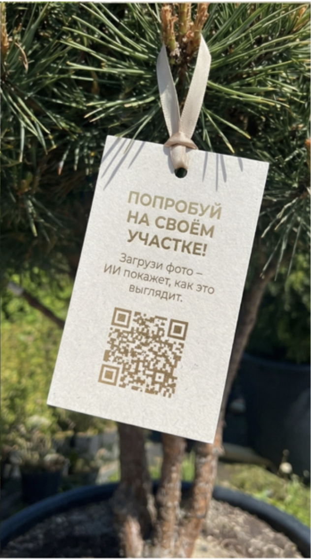 QR-код на горшке с деревом